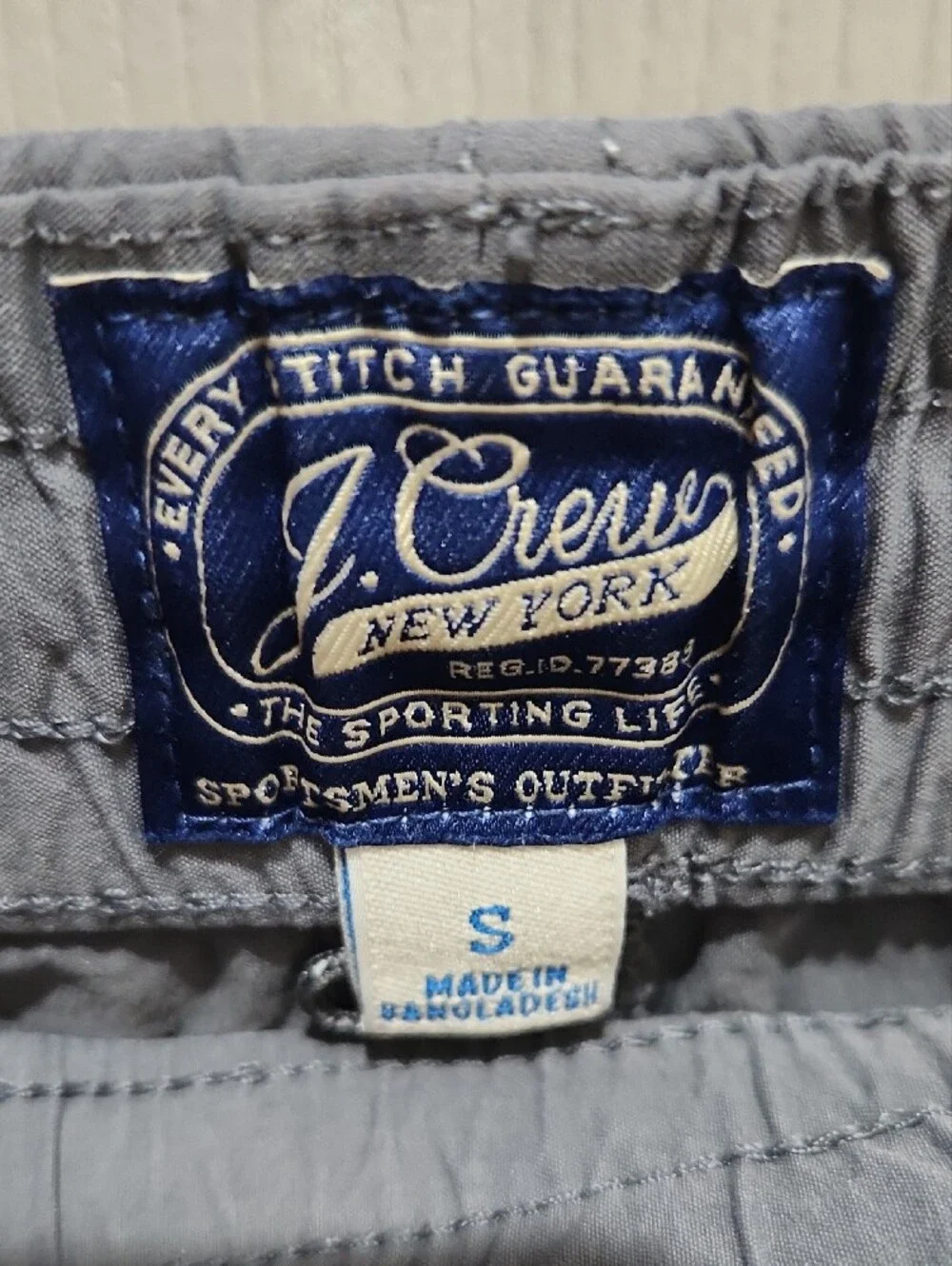 J. Crew Gray Elastic Waist Shorts with Navy Label